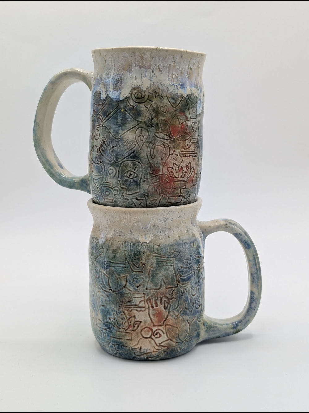 Handcrafted Ceramics Mugs With Yoga Poses